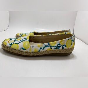 Aerosoles Solitaire Lemon Print Slip On Espadrilles Size 8